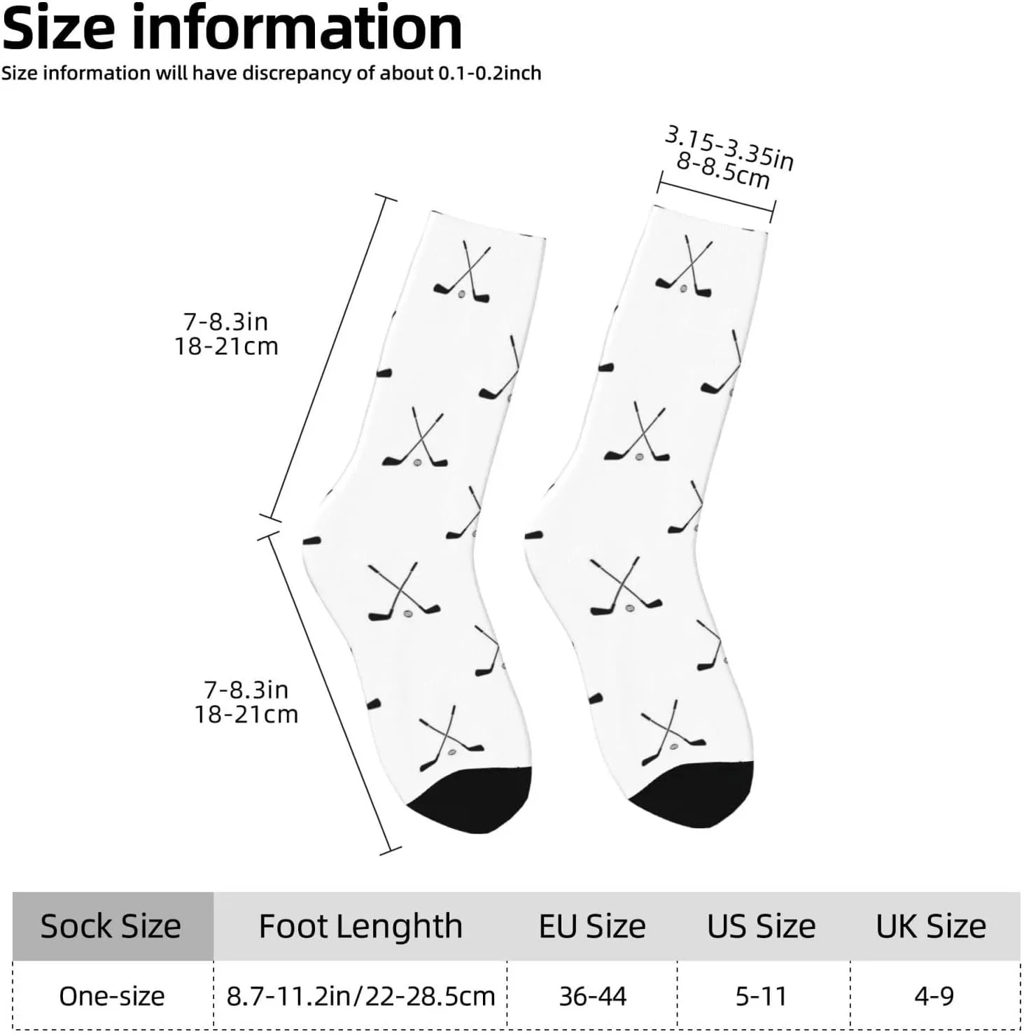 Hockey Stick Pattern Fun And Innovative Men'S And Women'S Crew - Elastic Comfortable Formal Socks, Gift Casual Socks