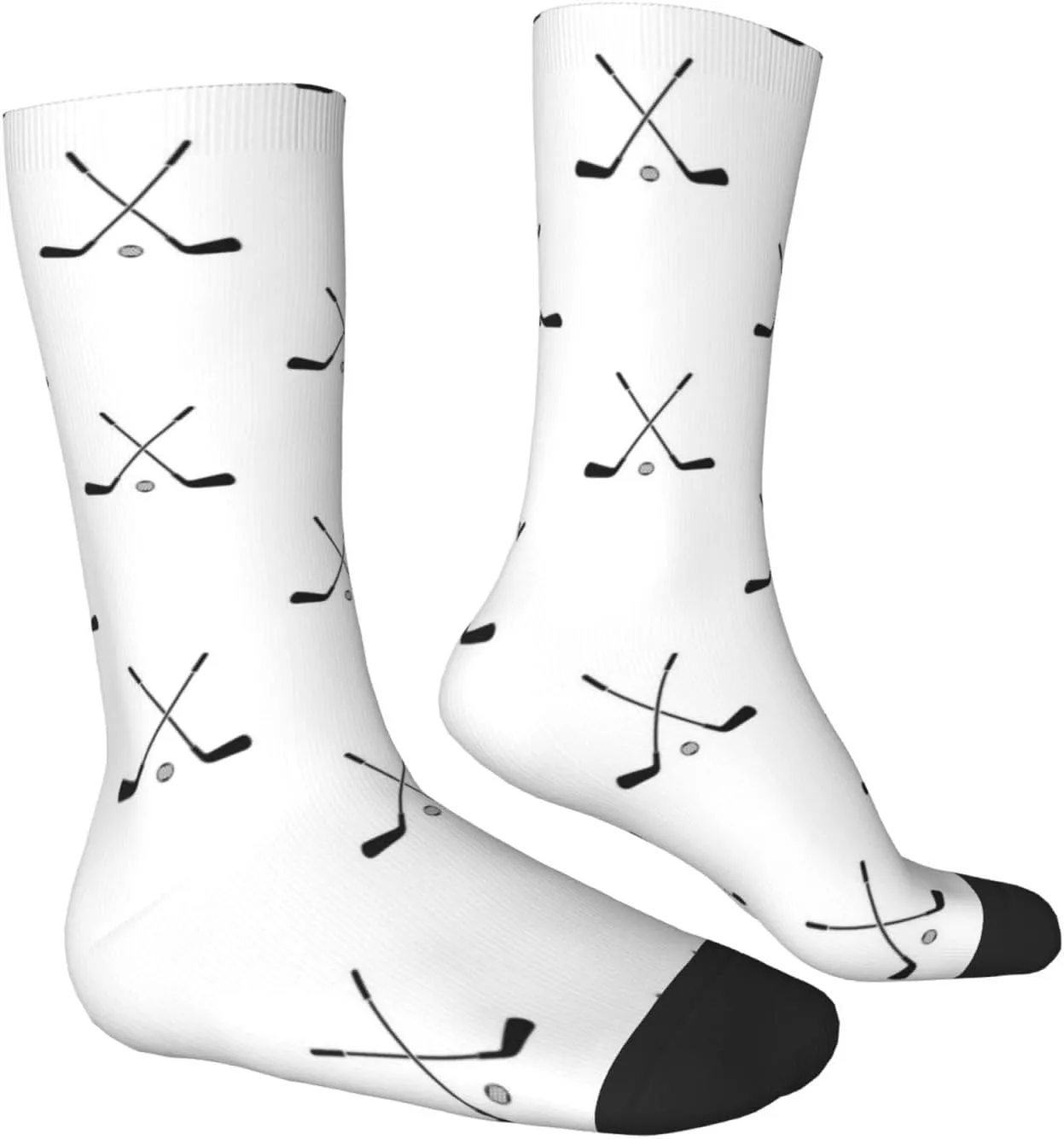 Hockey Stick Pattern Fun And Innovative Men'S And Women'S Crew - Elastic Comfortable Formal Socks, Gift Casual Socks