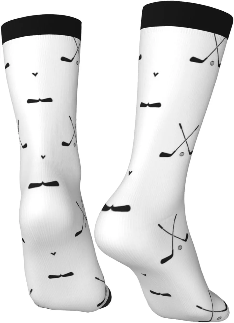 Hockey Stick Pattern Fun And Innovative Men'S And Women'S Crew - Elastic Comfortable Formal Socks, Gift Casual Socks