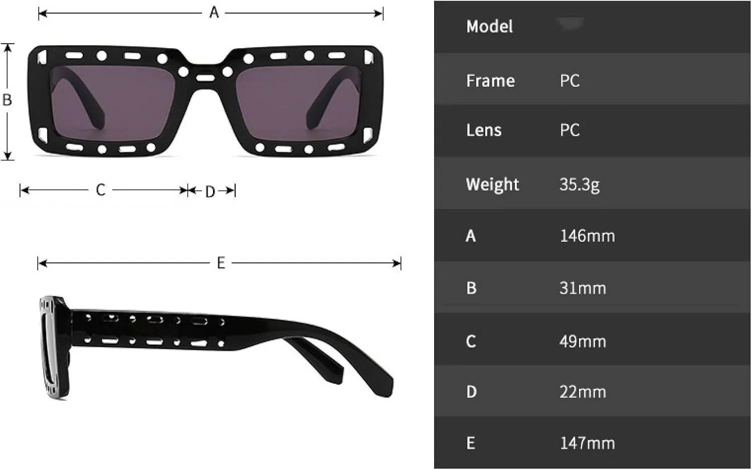 Hollow Out Sunglasses for Men Women Fashion Hip Hop Style Shades Outdoors Street Photography Sunglasses Uv400