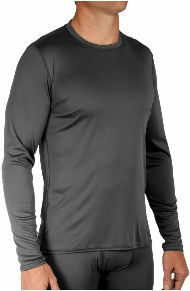Hot Chillys Men's Peachskins Solid Crewneck Lightweight Moisture-Wicking UV Protective Relaxed Fit Base Layer Top