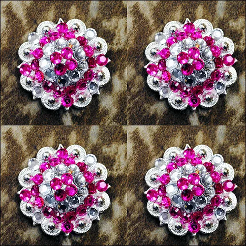 Hot Pink Clear Crystals Berry Bling Headstall Hilason