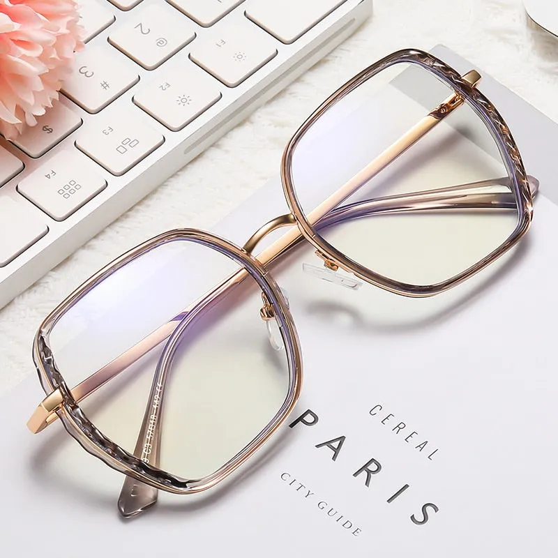 Hotony Women's full Rim Irregular Square 95329 Eyeglasses 95329