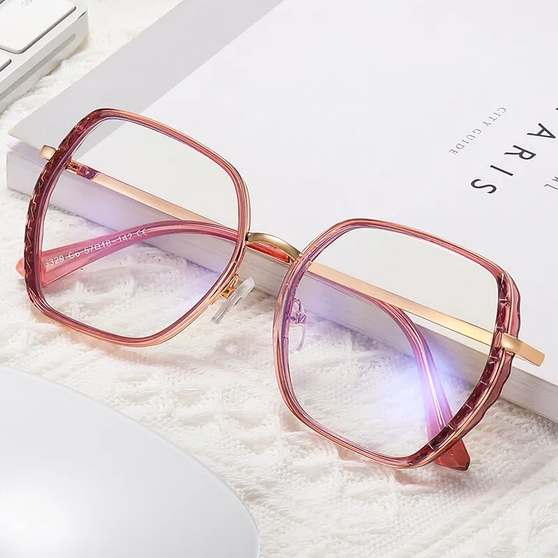 Hotony Women's full Rim Irregular Square 95329 Eyeglasses 95329