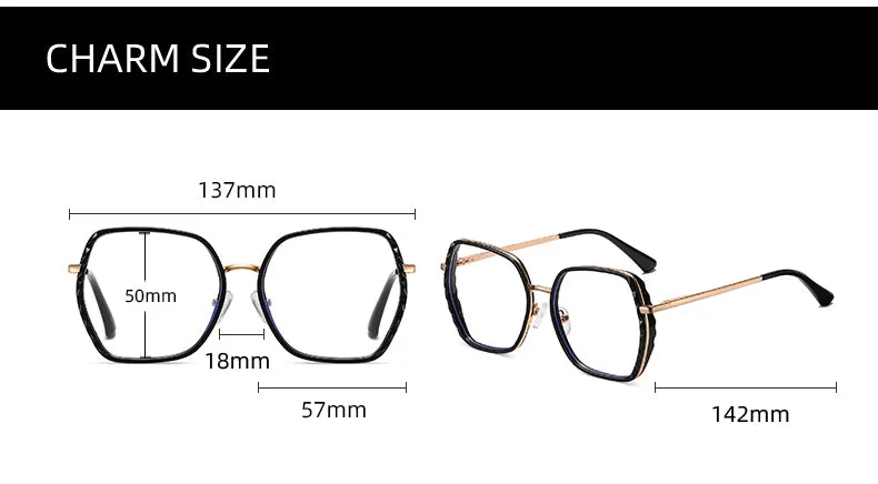 Hotony Women's full Rim Irregular Square 95329 Eyeglasses 95329