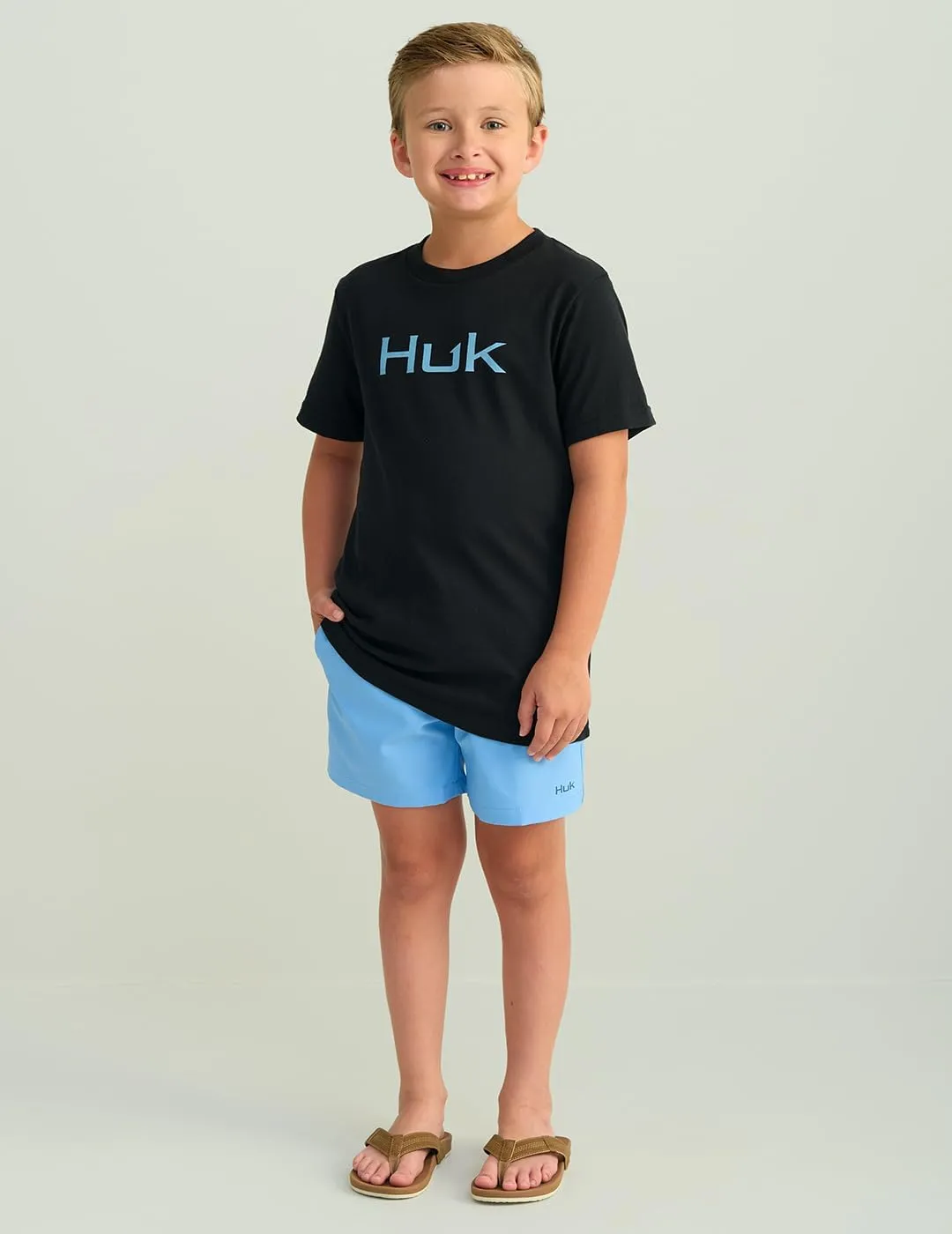 HUK Unisex Kid's Performance Fishing Logo Tee, Short Sleeve T-Shirt