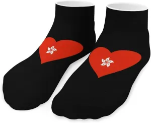 I Love HongKong Low Cut Ankle Socks Non Slip Invisible Liner Sock Pack Casual Socks For Men Women