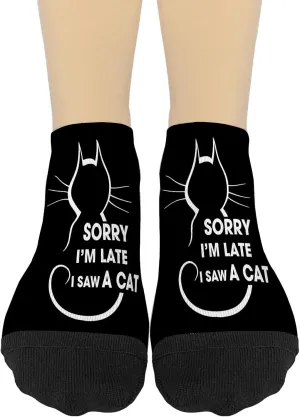 I'd Protests But My Cat Needss Cuddless Cat Lovers No Show Socks Women Low Cut Socks for Womens