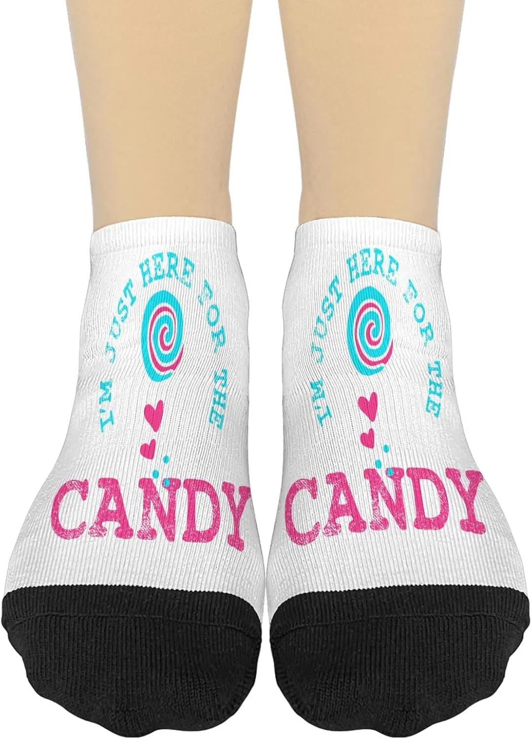 I'm Just Here For The Candy, Easter Candy Eggs, Happy Easter Women Crew Socks Crew Socks Girls No Show Athletic Sock FashionableSock