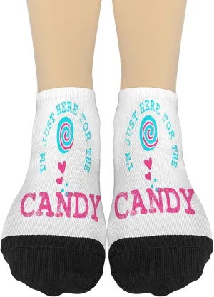 I'm Just Here For The Candy, Easter Candy Eggs, Happy Easter Women Crew Socks Crew Socks Girls No Show Athletic Sock FashionableSock