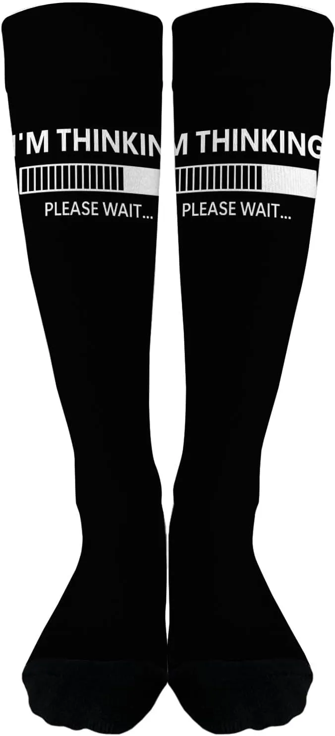 I'm Thinking Please Waits Womens Long Socks Athletic Sock