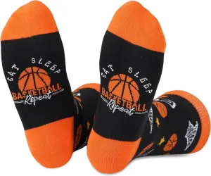 InnoBeta Basketball Gifts Socks for Lovers, Eat Sleep Basketball Repeat, One Size