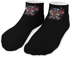 Japanese Demon Mask Ankle Socks Breathable Low Cut Sports Socks Casual No Show Sock for Women Men