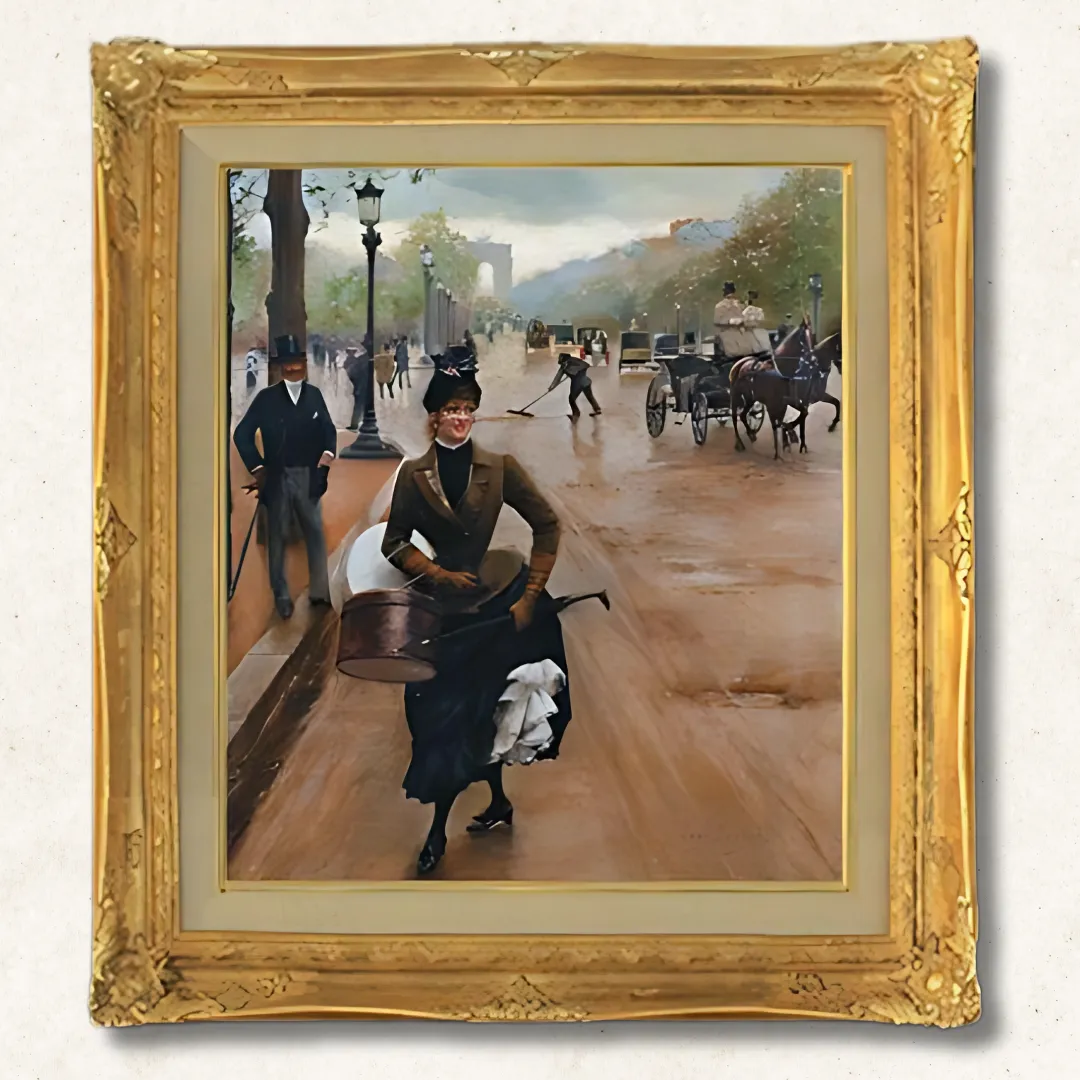 Jean Béraud - The Milliner on the Champs Elysées F10 | Premium Hand-Painted Oil Painting