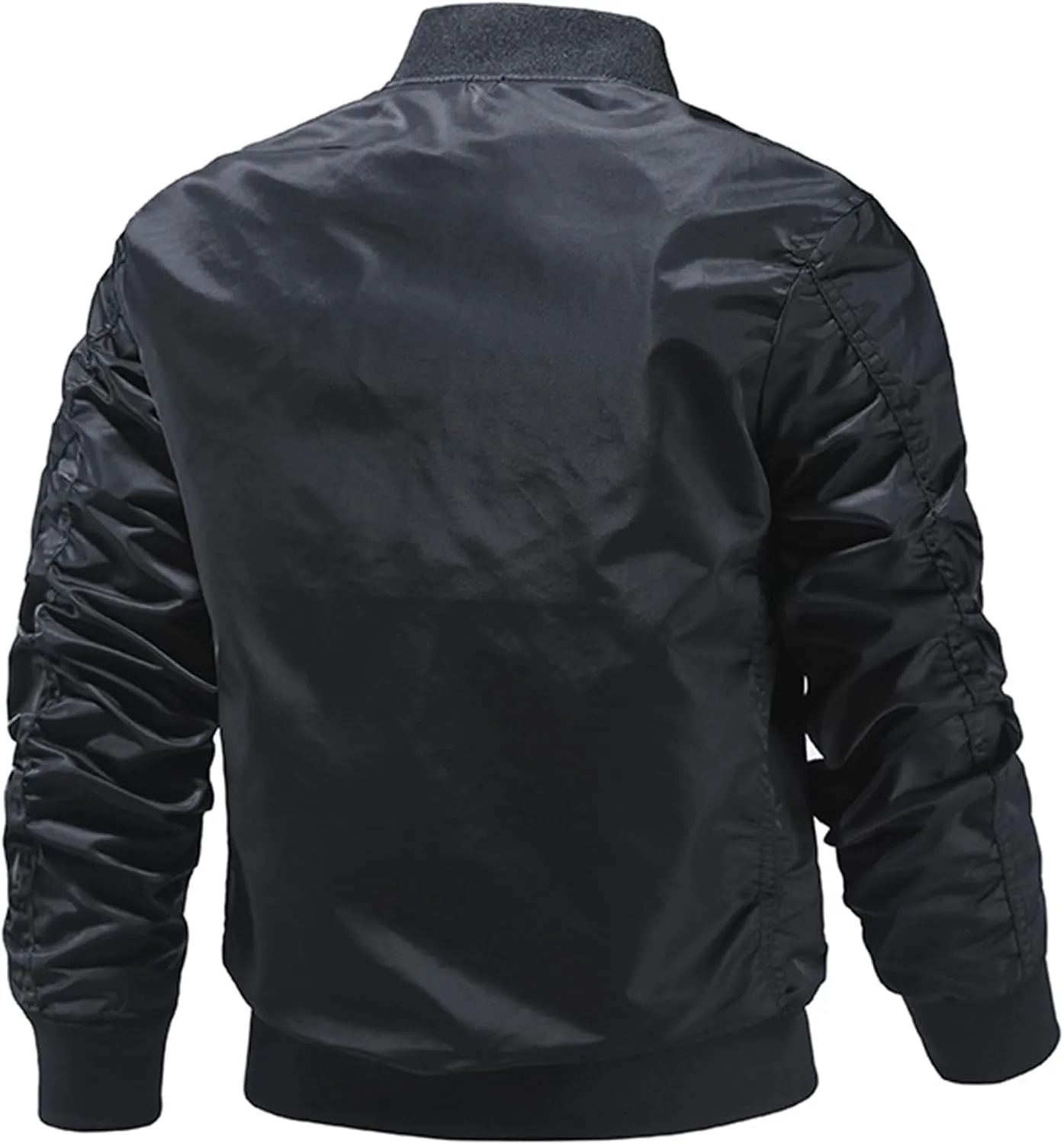 JEsilunmaMY Men's Lightweight Casual Bomber Jacket Fall Winter Warm Windbreaker Baseball Jacket Full Zip Casual Padded Coats