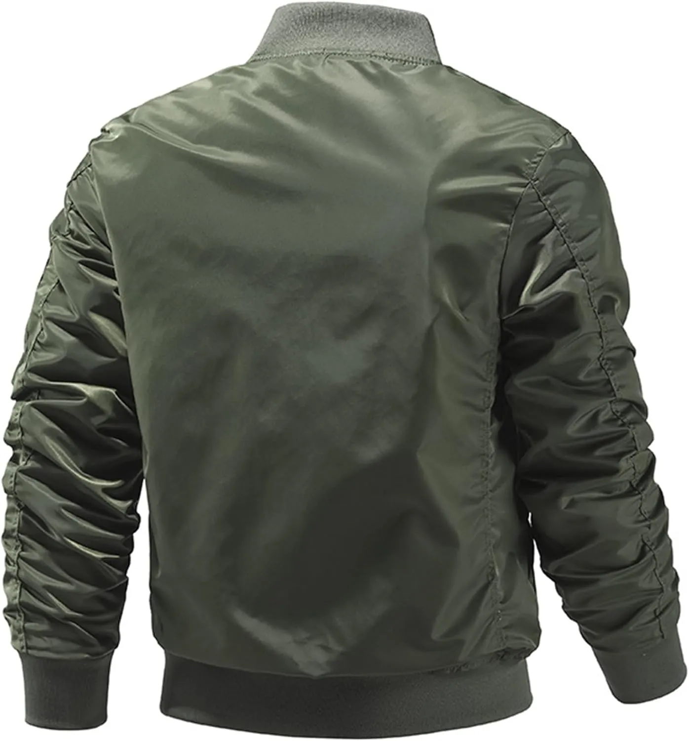 JEsilunmaMY Men's Lightweight Casual Bomber Jacket Fall Winter Warm Windbreaker Baseball Jacket Full Zip Casual Padded Coats