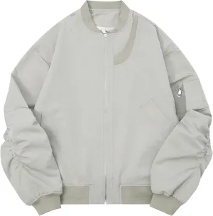 JEsilunmaMY Men's Loose Casual Baseball Jacket Lightweight Sportswear Cotton Cargo Coats Windproof Varsity Bomber Jacket