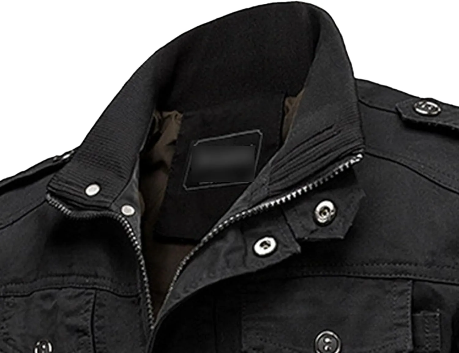 JEsilunmaMY Men's Loose Outdoor Cotton Military Jacket Stand Collar Multi-Pocket Cargo Coat Casual Bomber Jacket Windbreaker