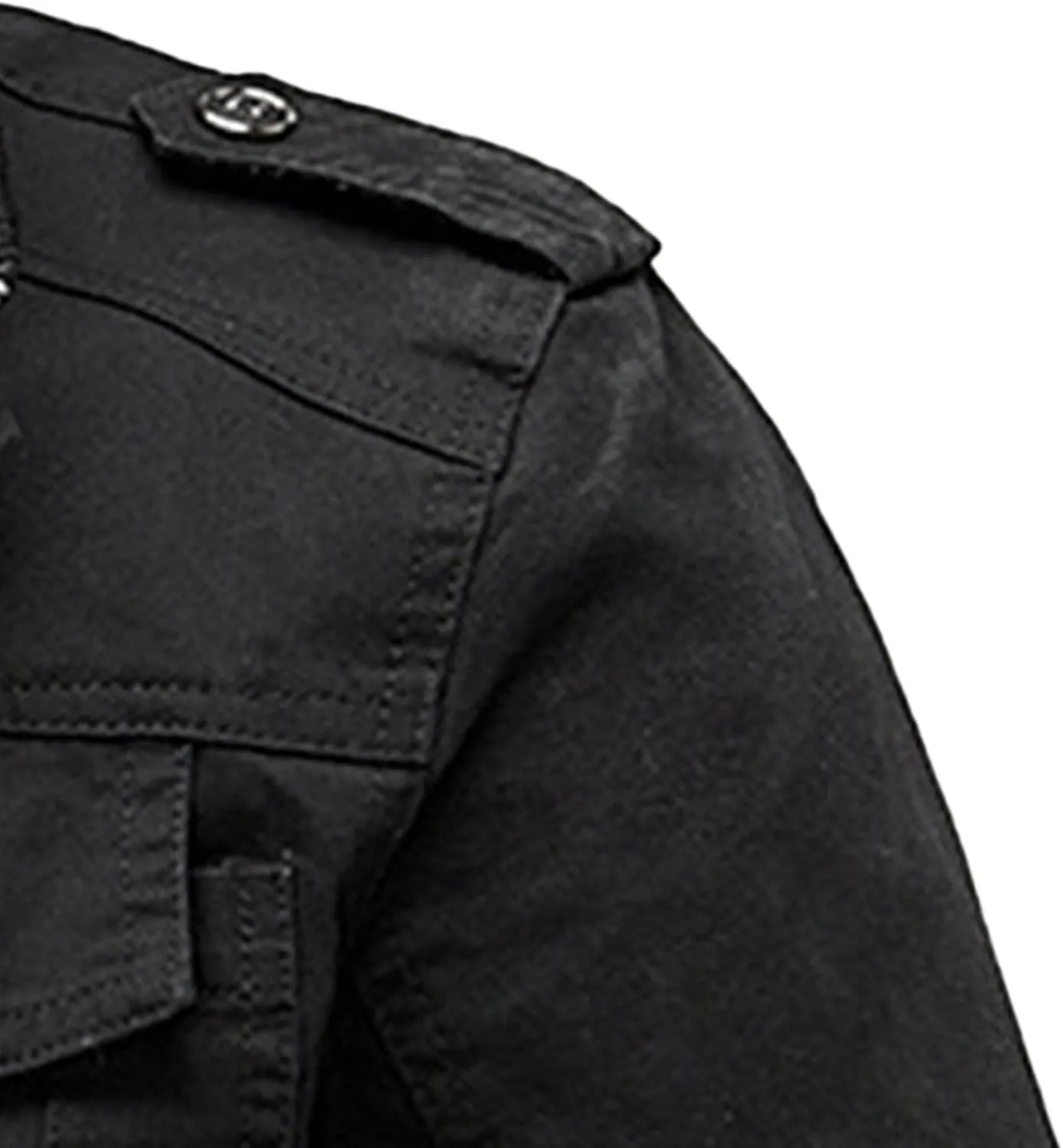 JEsilunmaMY Men's Loose Outdoor Cotton Military Jacket Stand Collar Multi-Pocket Cargo Coat Casual Bomber Jacket Windbreaker