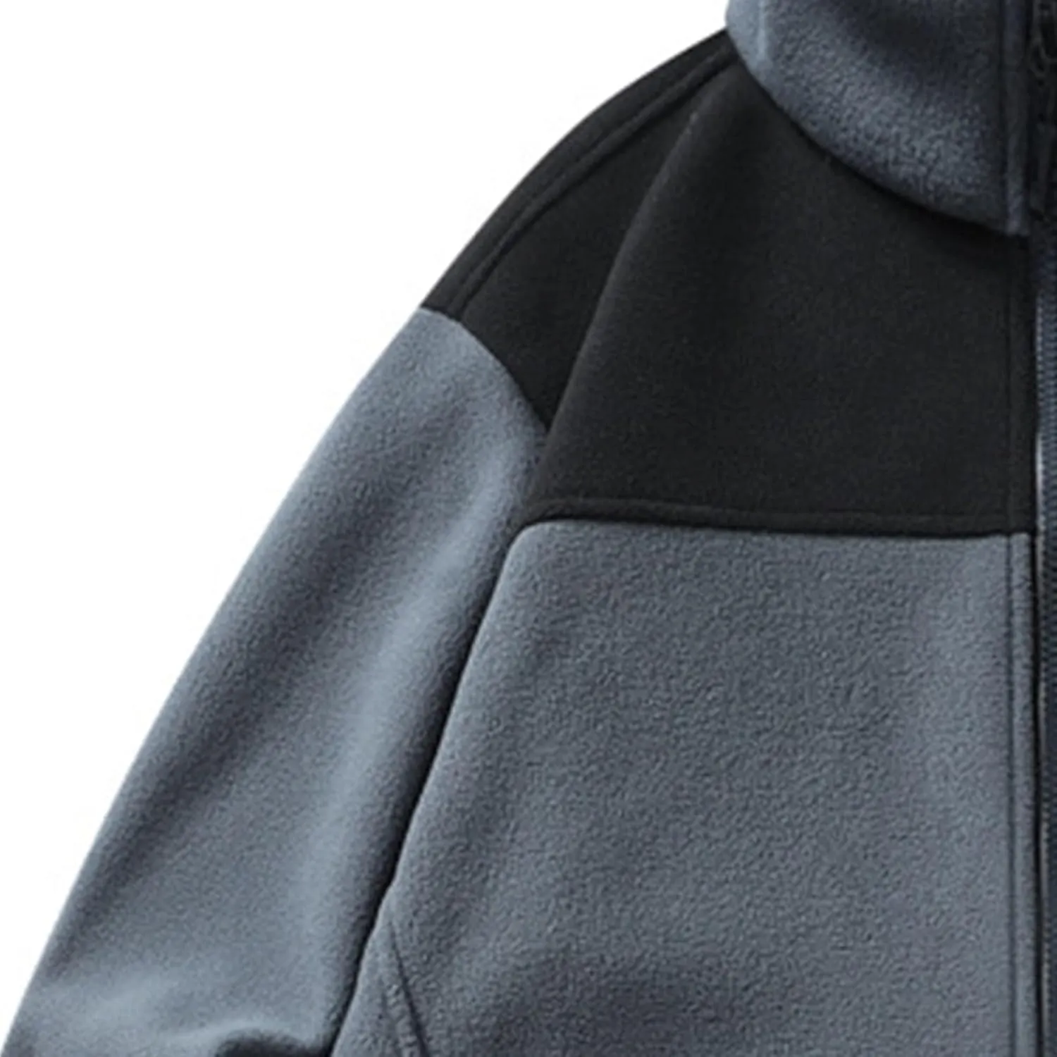 JEsilunmaMY Men's Polar Fleece Hiking Jackets Stand Collar Full Zip Fleece Jackets Color Block Outdoor Warm Winter Coats