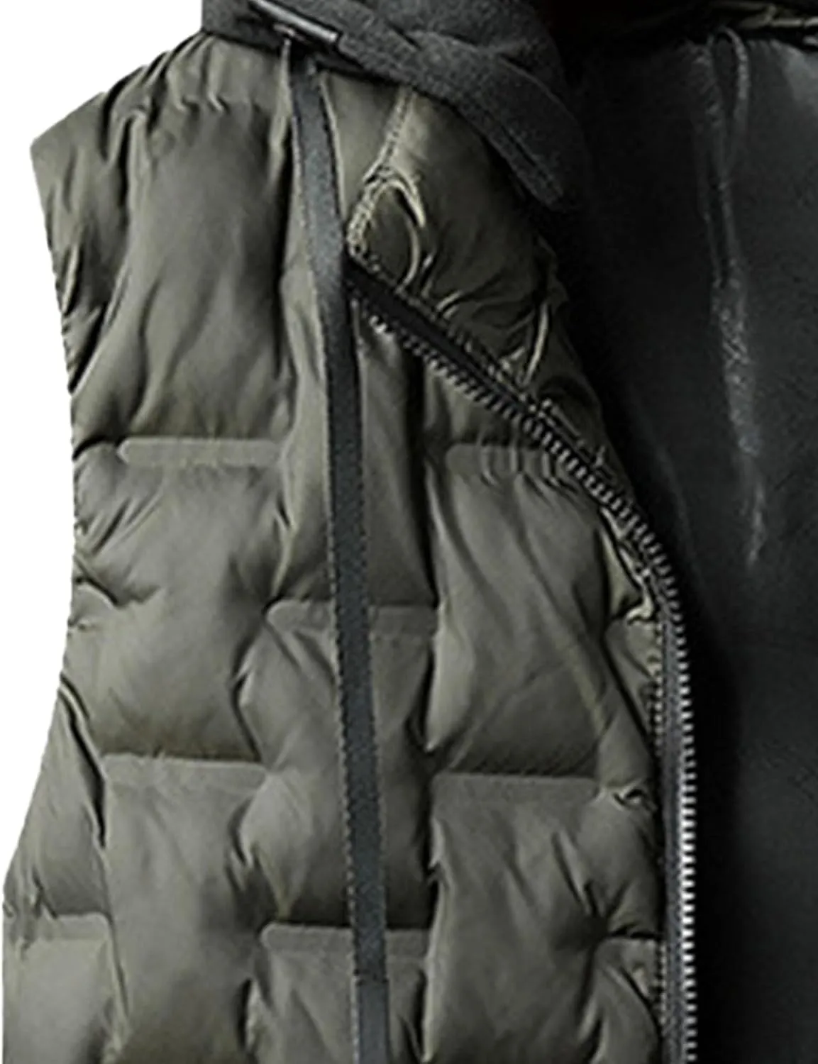 JEsilunmaMY Men's Quilted Puffer Vest with Detachable Hood Sleeveless Warm Winter Down Vest Casual Knit Padded Vest Coats