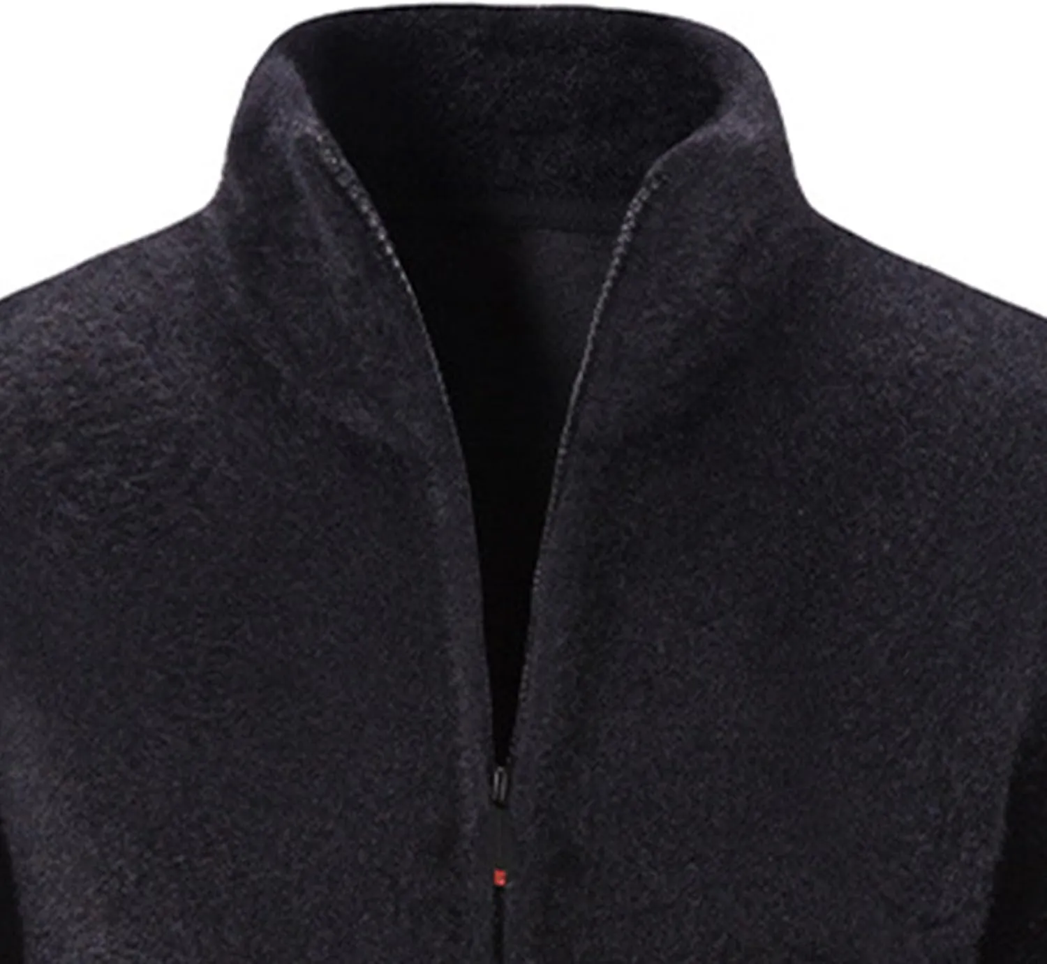JEsilunmaMY Men's Solid Color Cardigan Trench Coats Long Sleeve Stand Collar Zipper Cardigans Slim Fit Casual Knitted Sweater