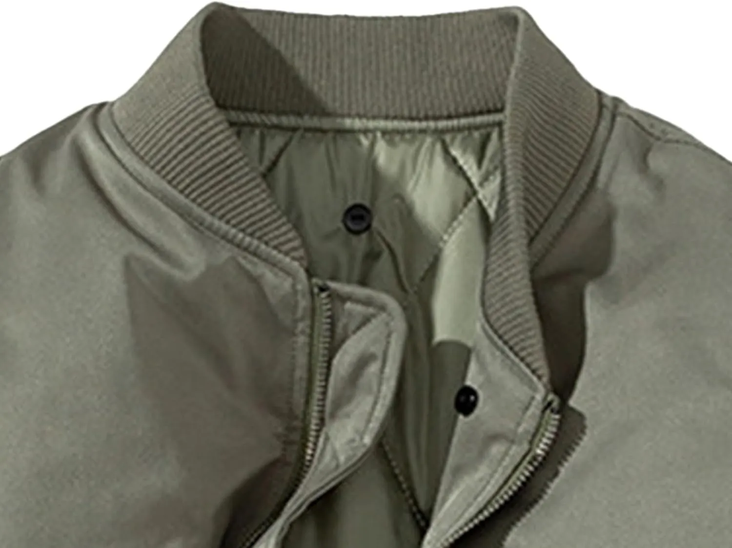 JEsilunmaMY Men's Solid Color Cotton Cargo Jacket Mock Neck Zip Up Baseball Bomber Coat Windproof Padded Varsity Jacket