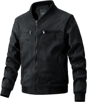 JEsilunmaMY Men's Stand Collar Hipster Casual Jackets Zip Up Cotton Cargo Cotton Jacket Fall Winter Bomber Coat with Pocket