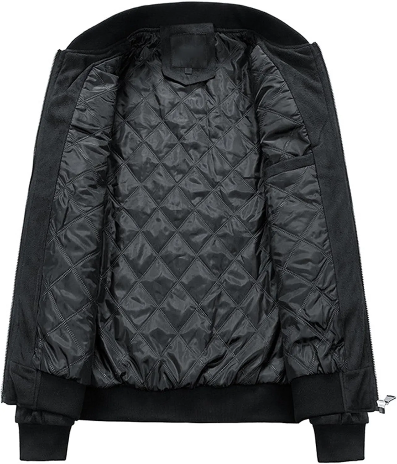 JEsilunmaMY Men's Stand Collar Hipster Casual Jackets Zip Up Cotton Cargo Cotton Jacket Fall Winter Bomber Coat with Pocket