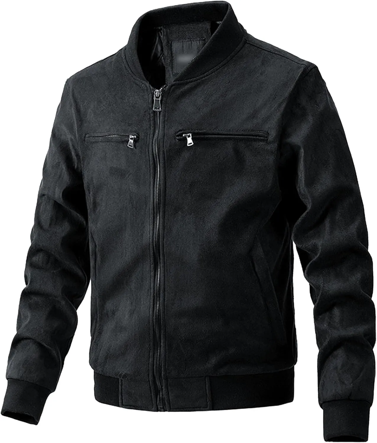 JEsilunmaMY Men's Stand Collar Hipster Casual Jackets Zip Up Cotton Cargo Cotton Jacket Fall Winter Bomber Coat with Pocket