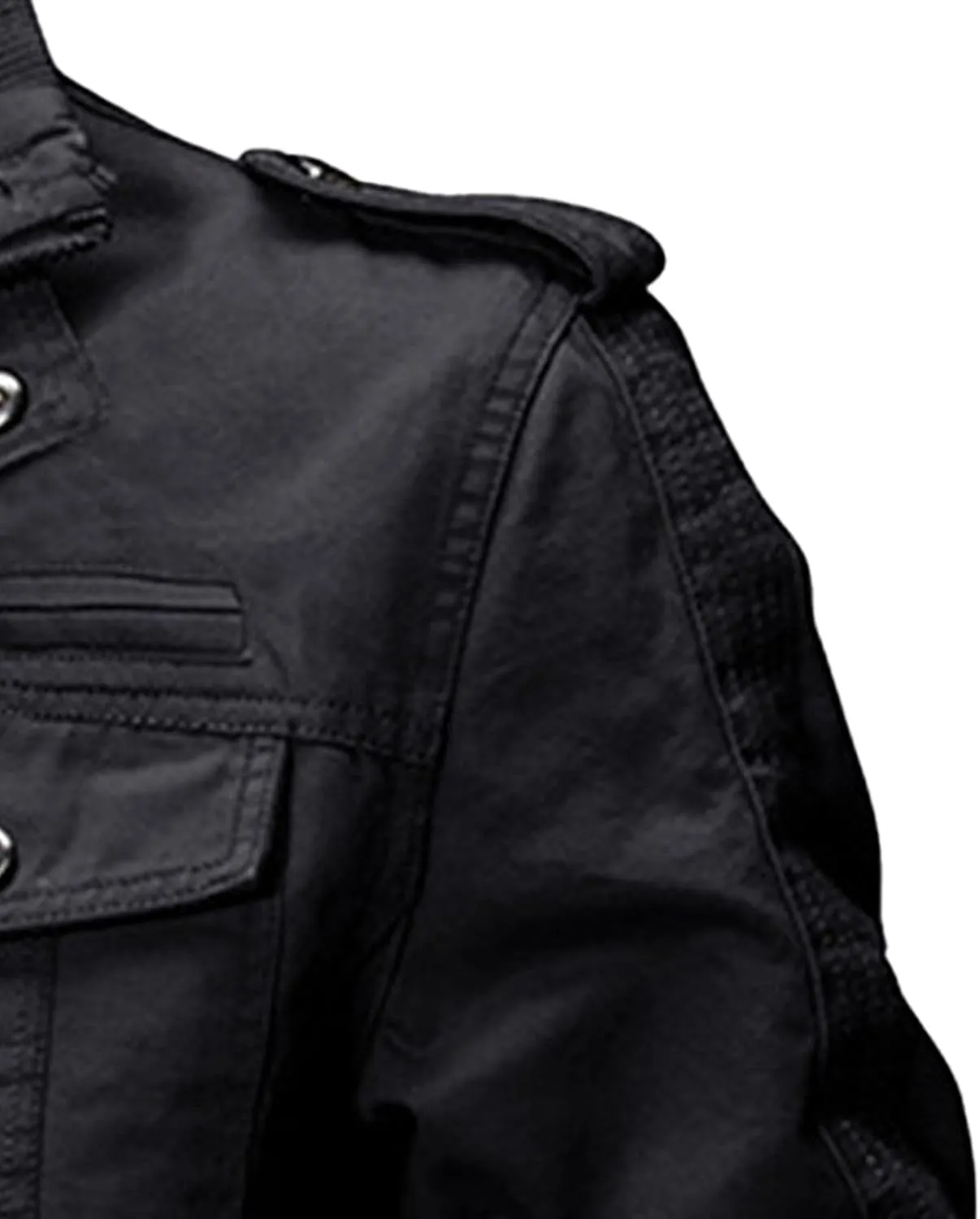 JEsilunmaMY Men's Winter Cotton Military Jacket Multi Pockets Stand Collar Cotton Cargo Coat Lightweight Field Jacket Outwear
