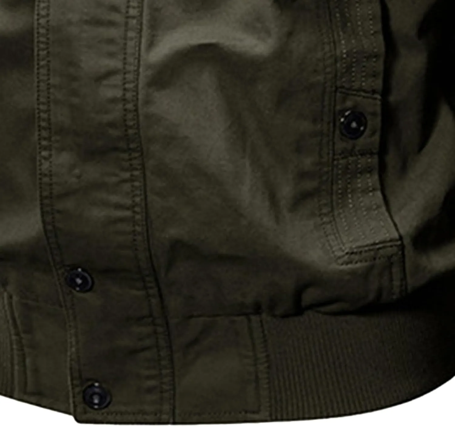 JEsilunmaMY Men's Winter Cotton Military Jacket Multi Pockets Stand Collar Cotton Cargo Coat Lightweight Field Jacket Outwear