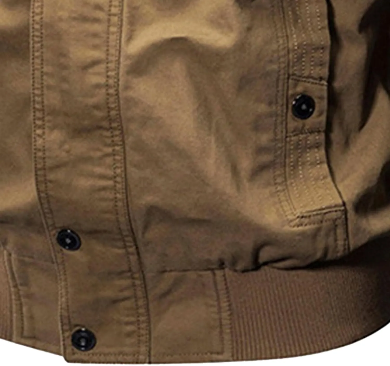 JEsilunmaMY Men's Winter Cotton Military Jacket Multi Pockets Stand Collar Cotton Cargo Coat Lightweight Field Jacket Outwear