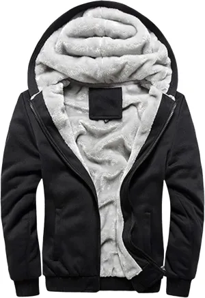 JEsilunmaMY Winter Hoodies for Men Zip Up Fleece Jacket Heavyweight Winter Sweatshirt Sherpa Lined Wool Warm Thick Coats