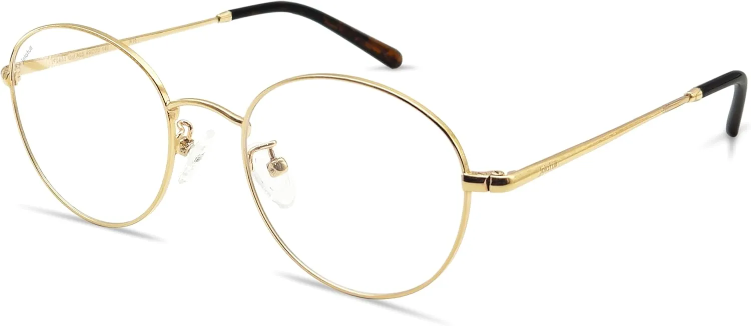 JF2403 Clear Lens Eyewear Metal Frames Round Glasses for Women Prescription