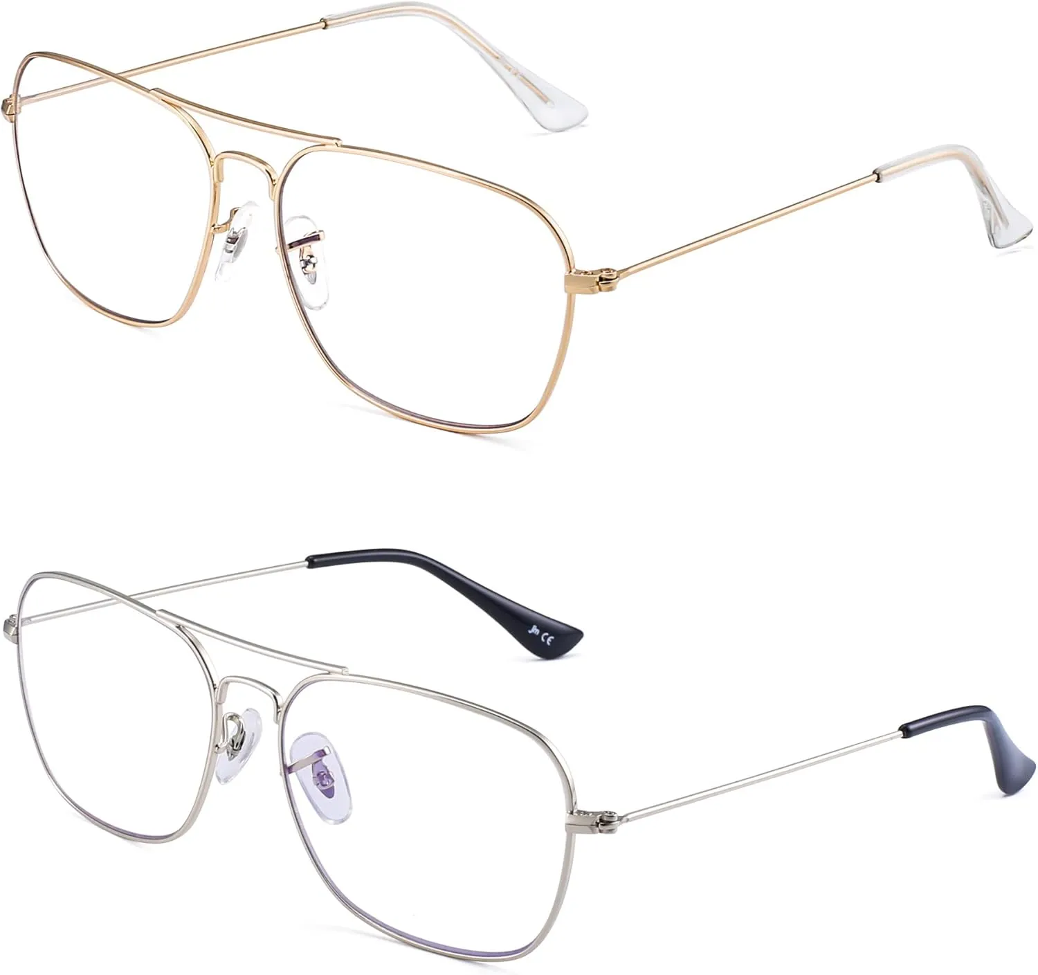 JM Aviator Blue Light Blocking Computer Glasses, Square Eye Protect Video Eyeglasses Anti Glare Men Women