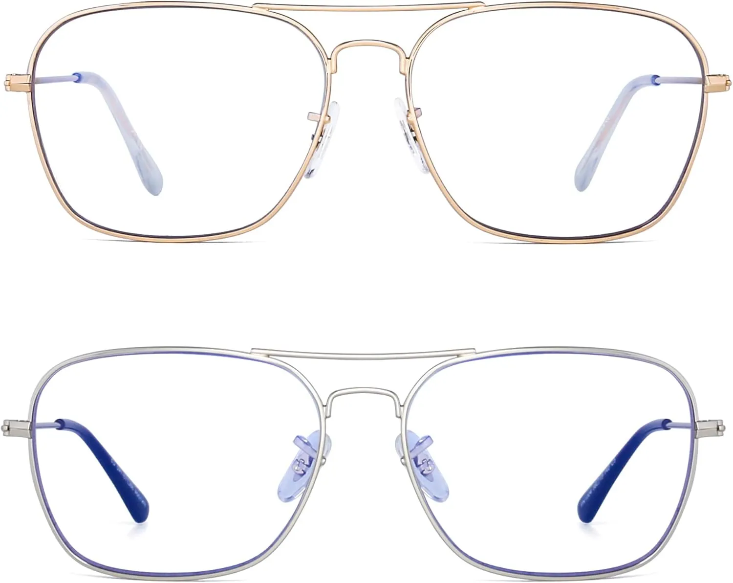 JM Aviator Blue Light Blocking Computer Glasses, Square Eye Protect Video Eyeglasses Anti Glare Men Women