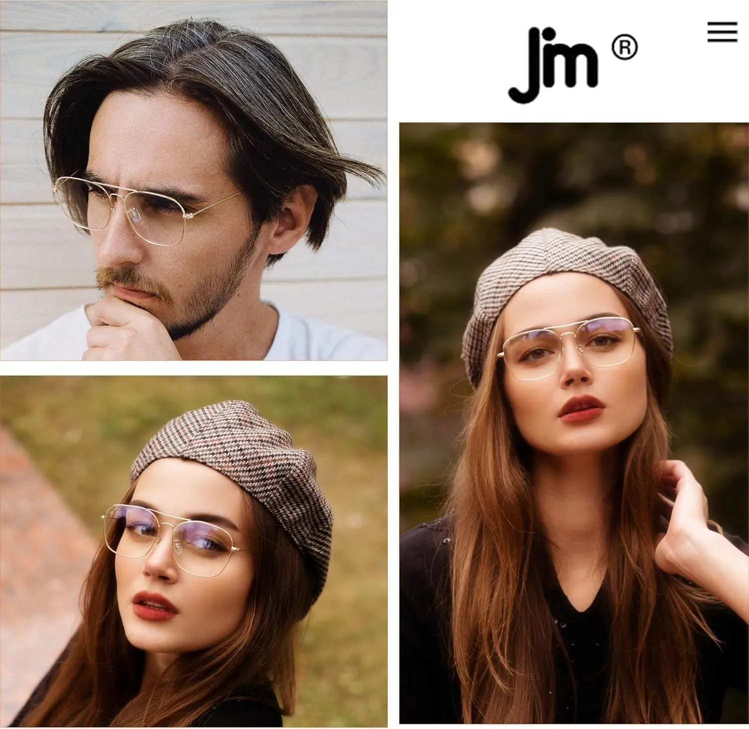 JM Aviator Blue Light Blocking Computer Glasses, Square Eye Protect Video Eyeglasses Anti Glare Men Women