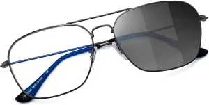 JM Aviator Blue Light Blocking Computer Glasses, Square Eye Protect Video Eyeglasses Anti Glare Men Women