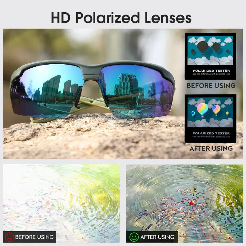 Kapvoe Polarized Fishing Glasses Running Man Sun Glasses Bicycle Sports Cycling Sunglasses MTB Road Bike for Women Cycle Goggles