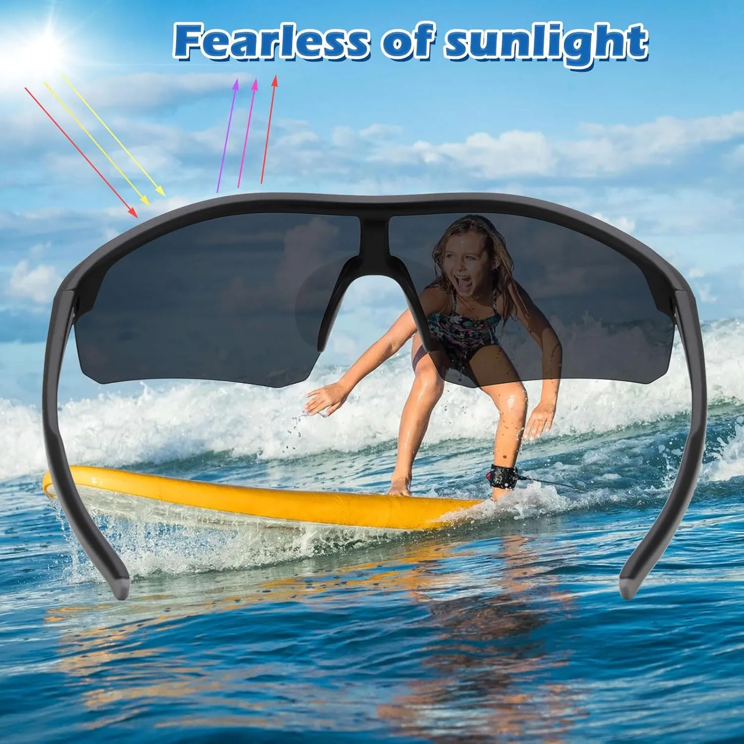 Kids Sunglasses Boys Girls, Polarized Youth Sunglasses for Baseball Softball Running Teens Cycling Sports Shades