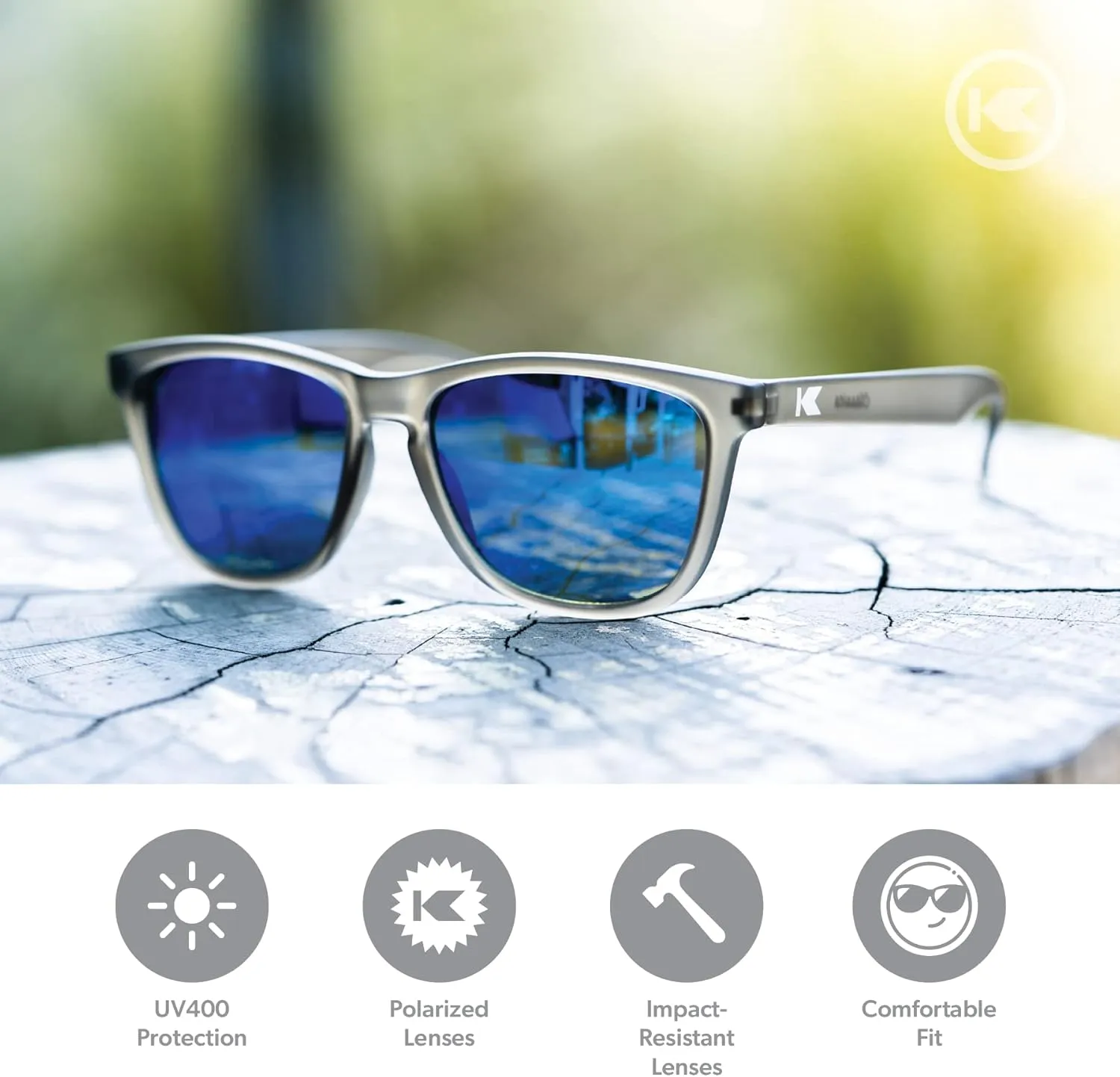 Knockaround Classics Polarized Sunglasses for Men & Women - Impact Resistant Lenses & Full UV400 Protection