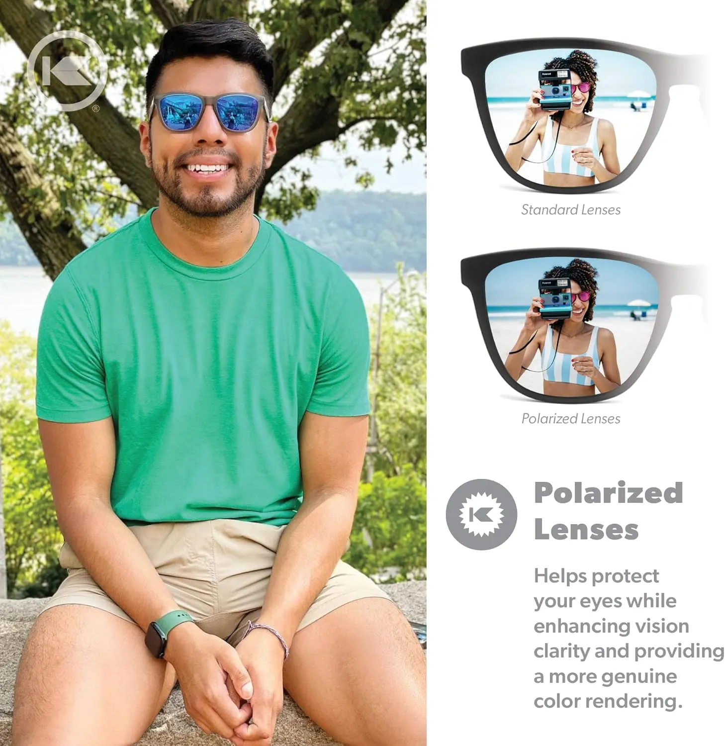 Knockaround Classics Polarized Sunglasses for Men & Women - Impact Resistant Lenses & Full UV400 Protection