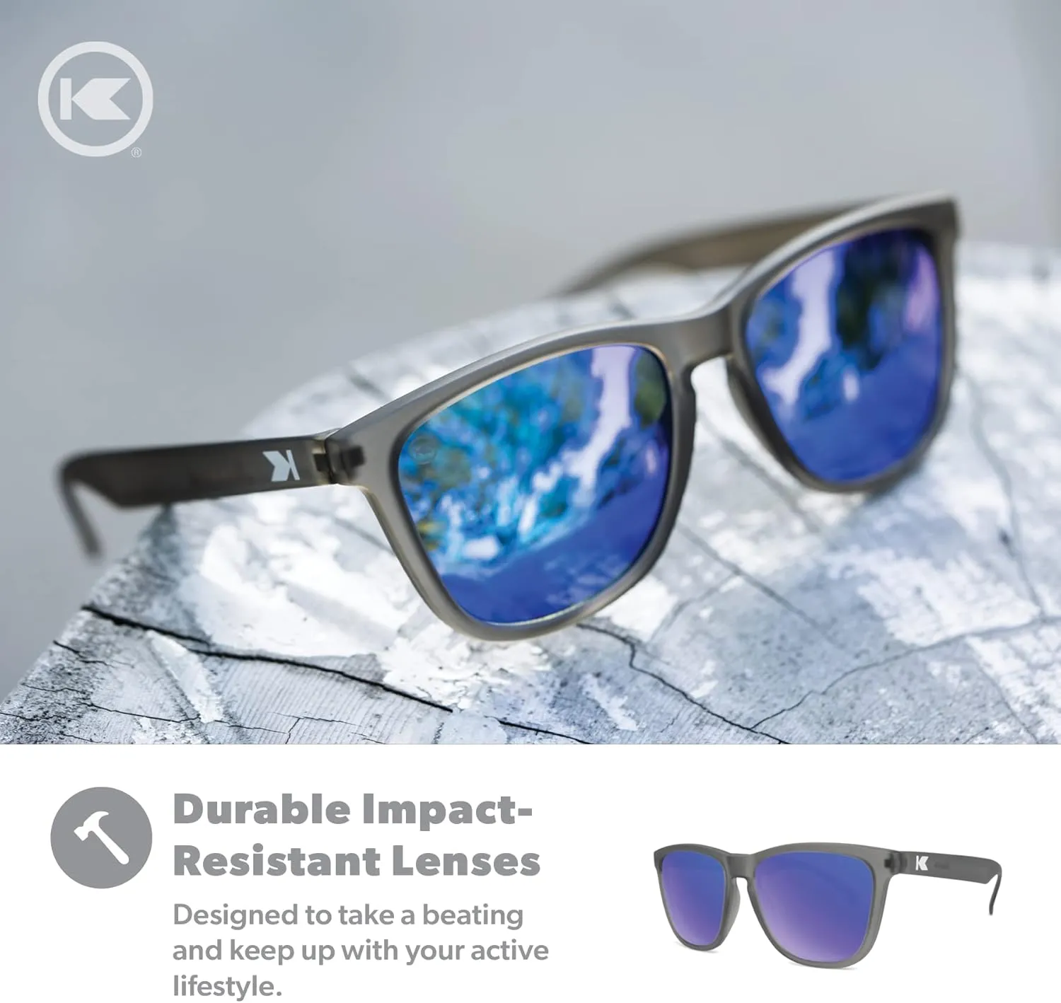 Knockaround Classics Polarized Sunglasses for Men & Women - Impact Resistant Lenses & Full UV400 Protection