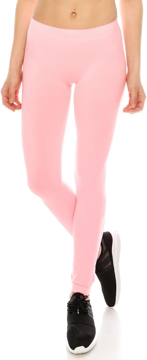 Kurve Women’s Basic Seamless Leggings – Soft High Waist Pants, UV Protective Fabric UPF 50  (Made in USA)