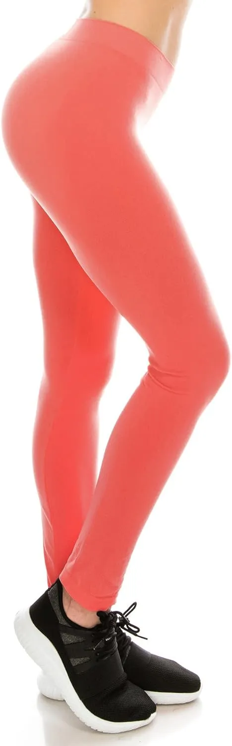 Kurve Women’s Basic Seamless Leggings – Soft High Waist Pants, UV Protective Fabric UPF 50  (Made in USA)