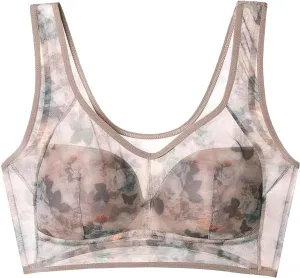 Laacex Cooling Bra, Ice Silk Lace Cooling Comfort Bra, Sexy Push-Up Seamless Wire-Free Bra for Women