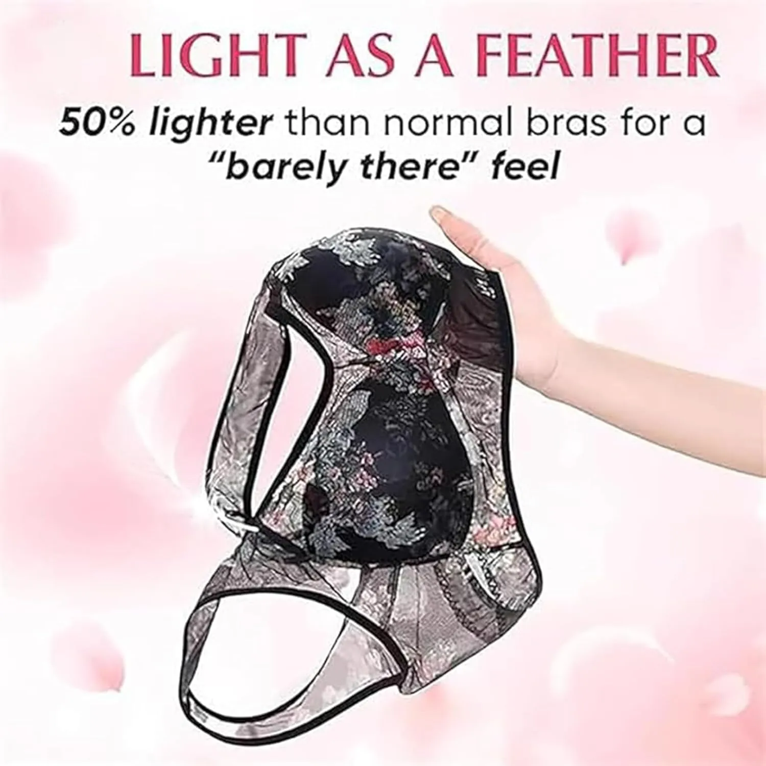 Laacex Cooling Bra, Ice Silk Lace Cooling Comfort Bra, Sexy Push-Up Seamless Wire-Free Bra for Women