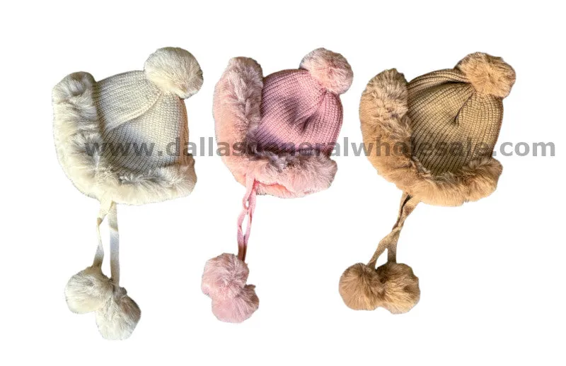 Ladies Trendy Fur Knitted Princess Beanies Wholesale