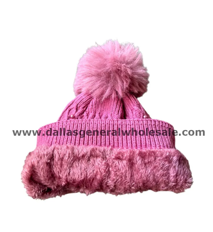 Ladies Trendy Fur Knitted Princess Beanies Wholesale
